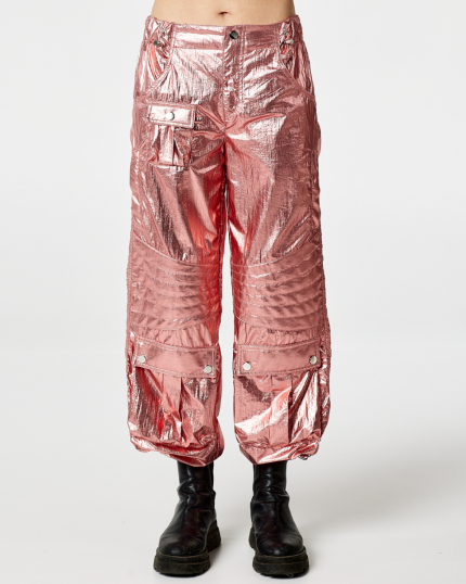 PANTALONE CARGO IN NYLON ''APRIL'' ROSE GOLD